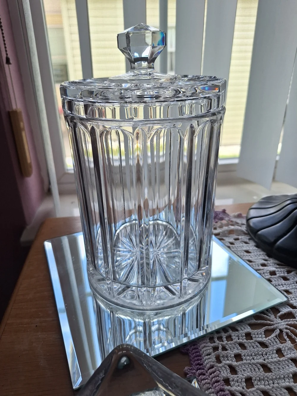 Crystal Bisquit Jar W/Lid - Picture 6 of 12